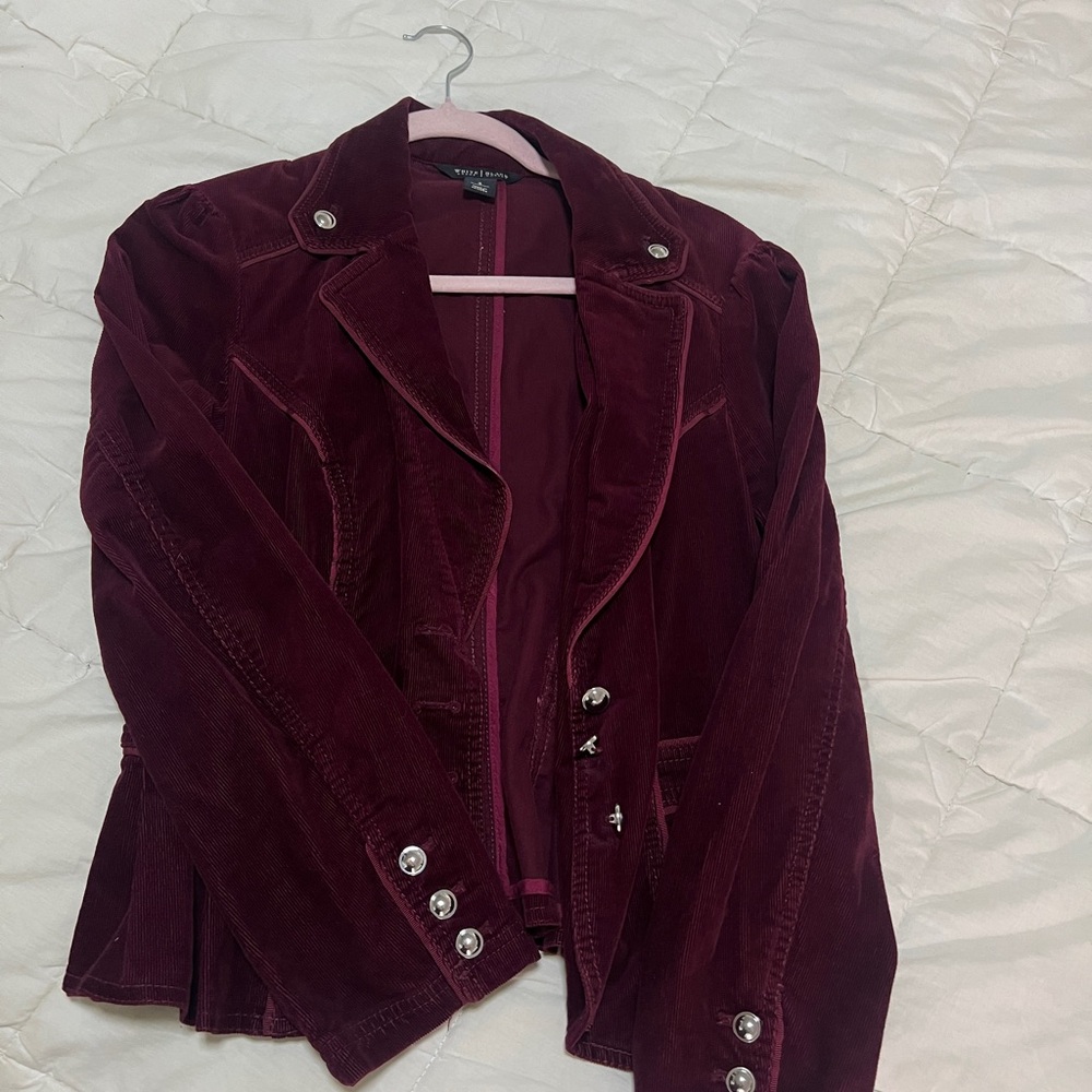 White House Black Market Red Velvet Blazer